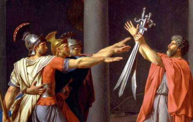 Именно эта картина стала поводом считать этот жест римским. 