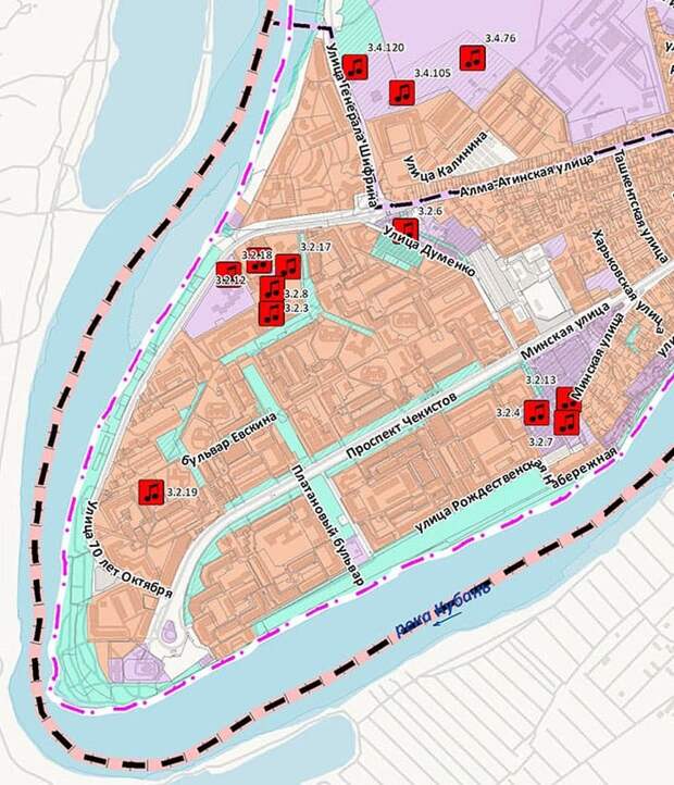 Карта юбилейного микрорайона в краснодаре