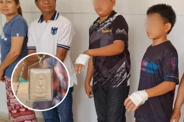 Пятеро детей пострадали из-за тайского монаха, проверявшего на них силу амулетов