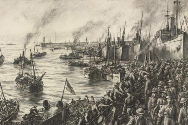 Высадка в Дувре войск, эвакуированных из Дюнкерка.