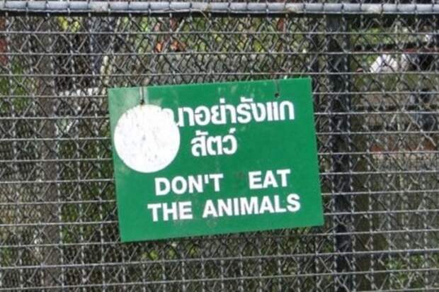 Не ешьте зверей, их в зоопарке и так мало осталось