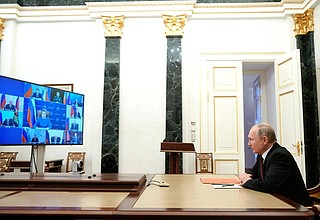 Совещание с постоянными членами Совета Безопасности (в режиме видеоконференции).