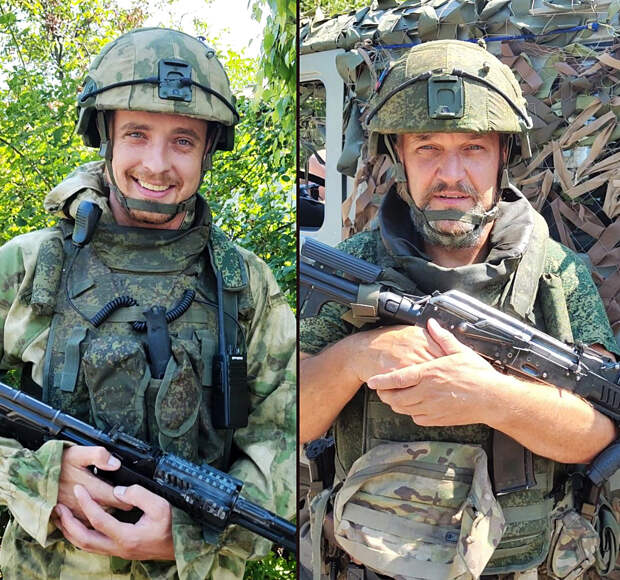 Заместитель начальника штаба батальона (позывной «Седой») и старший техник (позывной «Заяц»)
