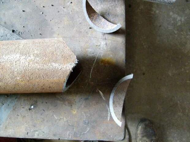 Как сделать седло для врезки трубы под углом