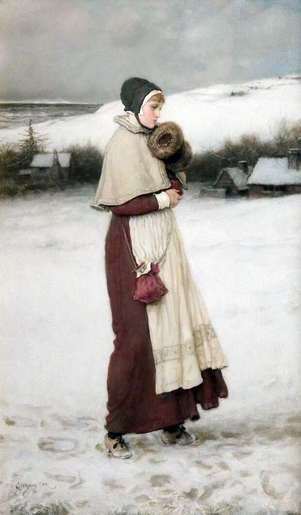 George Henry Boughton - Girl with a Muff, Winter Scene.jpg