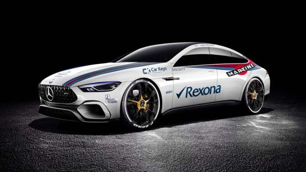 Mercedes Benz AMG GT Concept в ливрее Williams ливрея, суперкары, формула 1