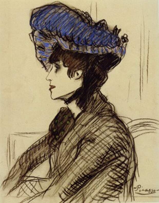 Портрет Жанны Авриль работы Пабло Пикассо.  1901 г.