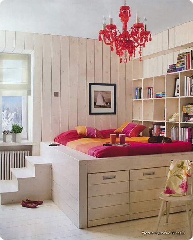 Фотография:  в стиле , Малогабаритная квартира, Квартира, Советы, Бежевый, Бирюзовый, Зонирование, как зонировать комнату, как зонировать однушку, как зонировать однокомнатную квартиру – фото на InMyRoom.ru