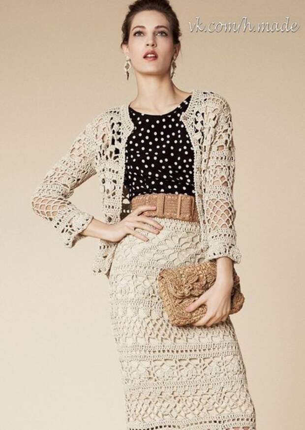 Костюм крючком от Dolce&Gabbana 2013. Схемы
