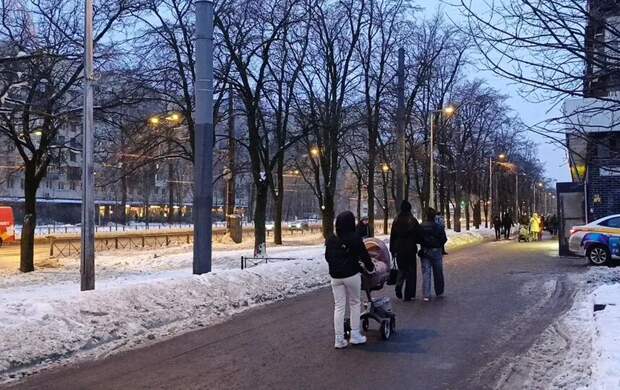 Тротуары проспекта Науки в Петербурге теперь освещают более 200 современных ламп