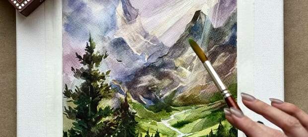 Мастер-класс по живописи акварелью «Тайна гор»