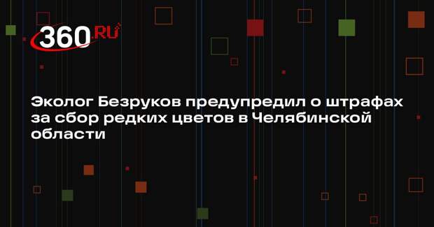 Эколог Безруков предупредил о штрафах за сбор редких цветов в Челябинской области