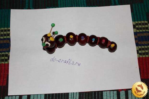 Гусеница из каштанов 10
