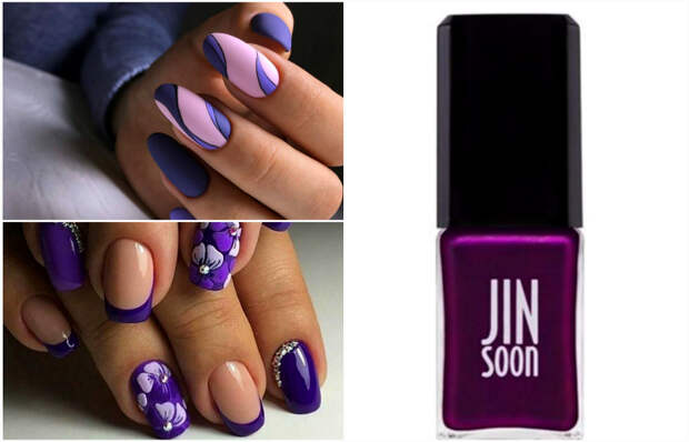 Изумительные идеи маникюра в модном фиолетовом цвете и его оттенках.