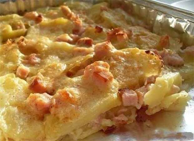 картофель с сыром и карбонадом