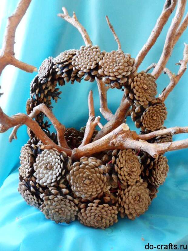 Корзина из шишек своими руками