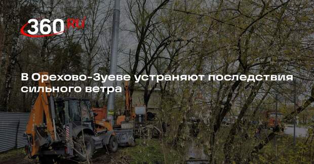 В Орехово-Зуеве устраняют последствия сильного ветра