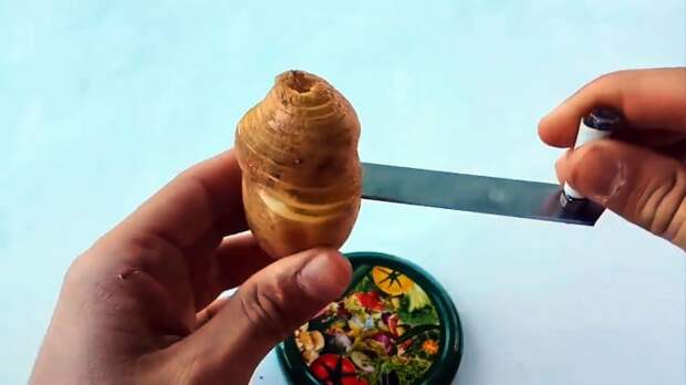 Как сделать простой нож для нарезки картофеля спиралью
