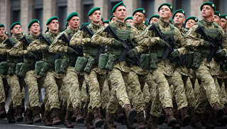 Военнослужащие ВСУ в Киеве. 24 августа 2016