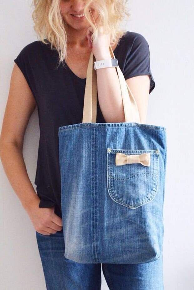 Приходило ли вам когда-нибудь в голову, что старые джинсы могут стать отличным материалом для создания  стильных сумок.-4