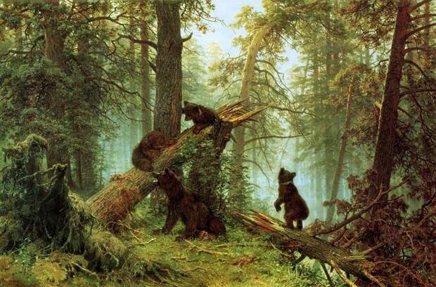 «Утро в сосновом лесу», 1889 г. И. И. Шишкин, К. А. Савицкий 5 тайн известных картин