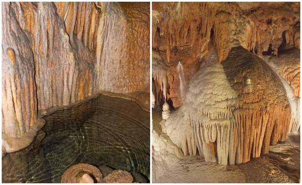 Нереальной красоты «пещерные ониксы» можно увидеть в гротах пещеры (Onondaga Cave State Park, США).