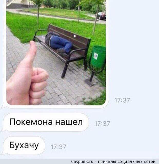 Покемона нашел. Бухачу