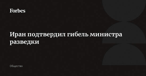 Иран подтвердил гибель министра разведки