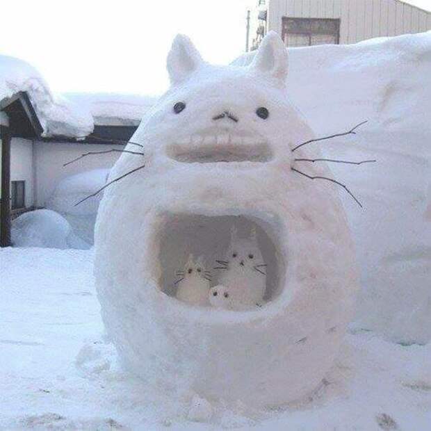 Японские снеговички Instagram Photos, facebook, snowman, новый год, смешно, снеговик, юмор