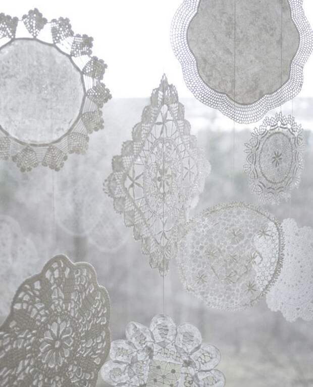 Starched Doily Snowflakes