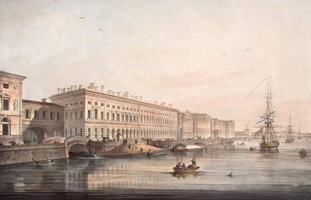 Вид Дворцовой набережной, Карл Беггров,1826 год