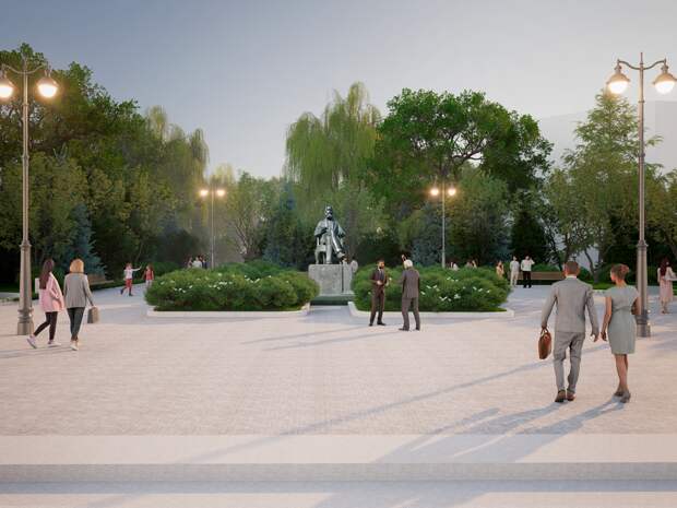 В Казани площадь у памятника Бутлерову озеленят, высадив 15 деревьев