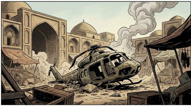 IRNA: вертолёт упал на рынке в центральной части Ирана