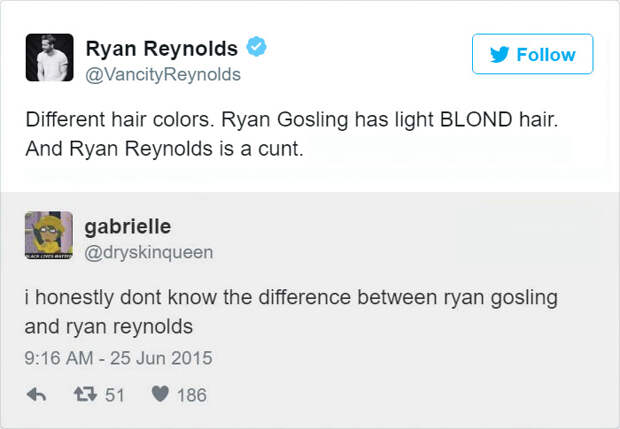 Ryan Reynolds Twitter Replies