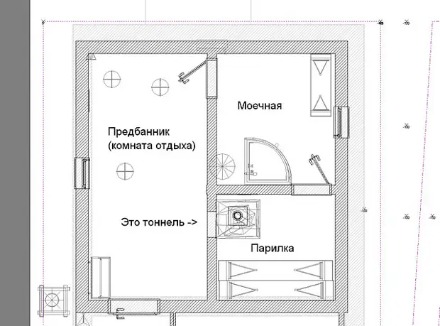 Планировка бани 3х6 мойка и парилка отдельно и комната отдыха