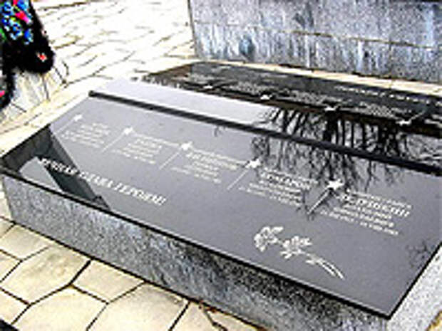 Мемориальная плита памятника в Чажме