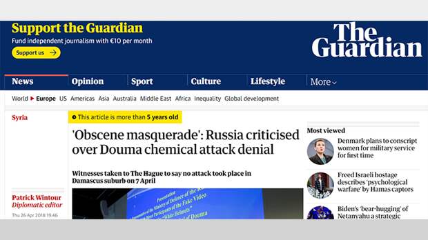 Британская Guardian стала первым на Западе СМИ, назвавшим мероприятие "непристойным маскарадом"/theguardian.com