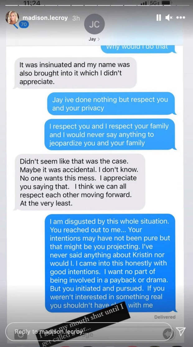 Southern Charm Madison LeCroy Shares Alleged Texts From Jay Cutler