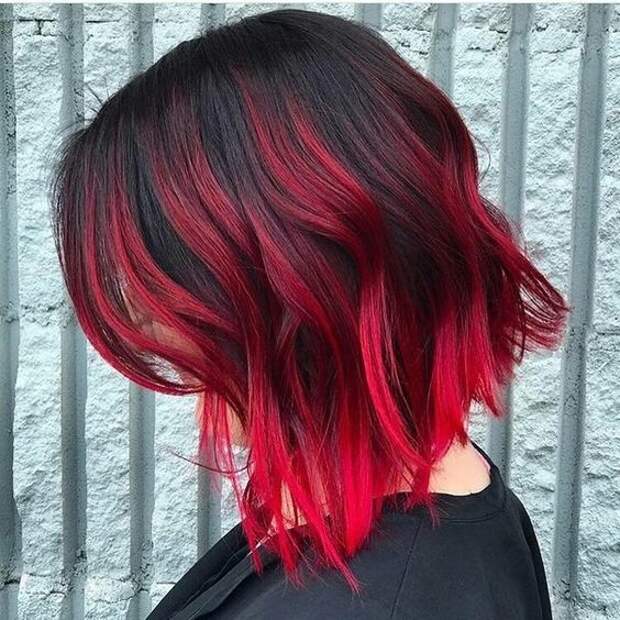 красное и черное окрашивание волос фото 8