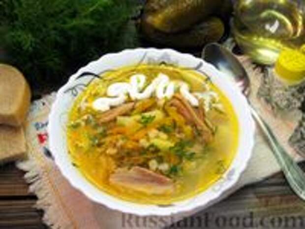 Фото к рецепту: Рассольник с курицей