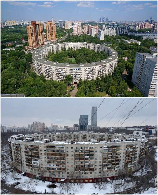 Проекты круглых домов опередили свое время, поэтому их всего два, и те в столице.