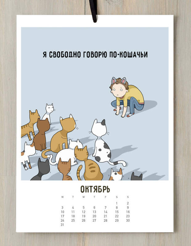 кошачий календарь 2016 