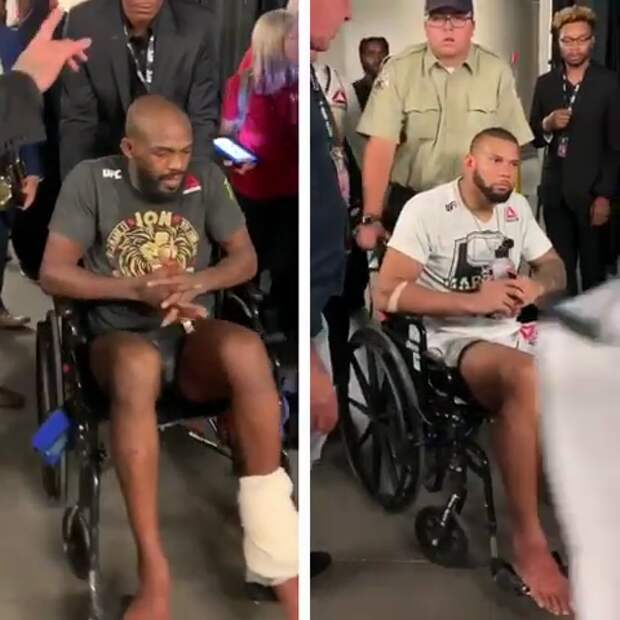 Джон Джонс и Тиаго Сантос после поединка на UFC 239