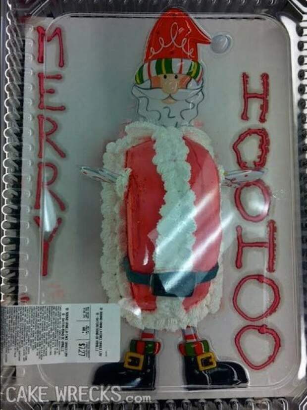 кошмарные рождественские торты, смешные рождественские торты, неудачные торты на рождество