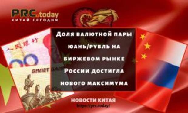 Доля валютной пары юань/рубль на биржевом рынке России достигла нового максимума