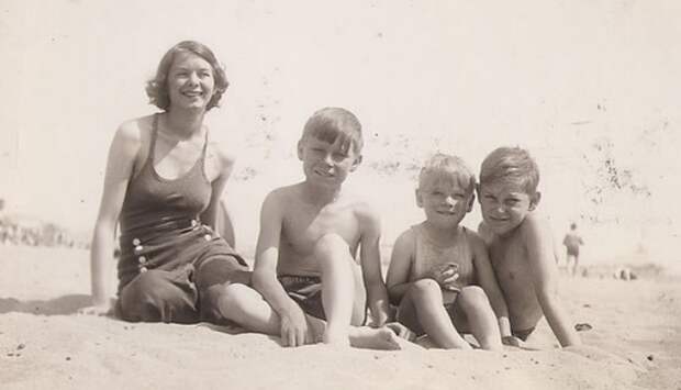 mom and sons
