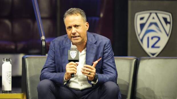 Jedd Fisch speaks at PAC 12 media day.