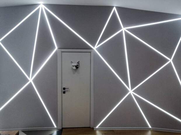 как сделать декор на стене светодиодной подсветкой