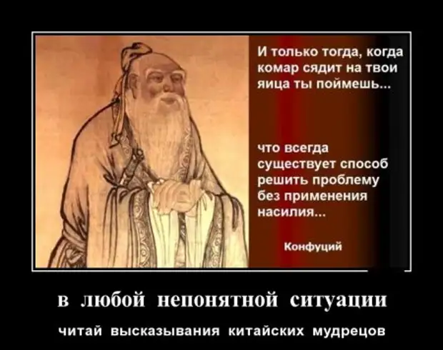 Только Когда Комар Садится На Твои Яйца Конфуций Картинка