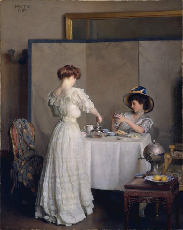 Американские художники: William McGregor Paxton (1869-1941) - Tea Leaves (1909 The Metropolitan Museum of Art)
